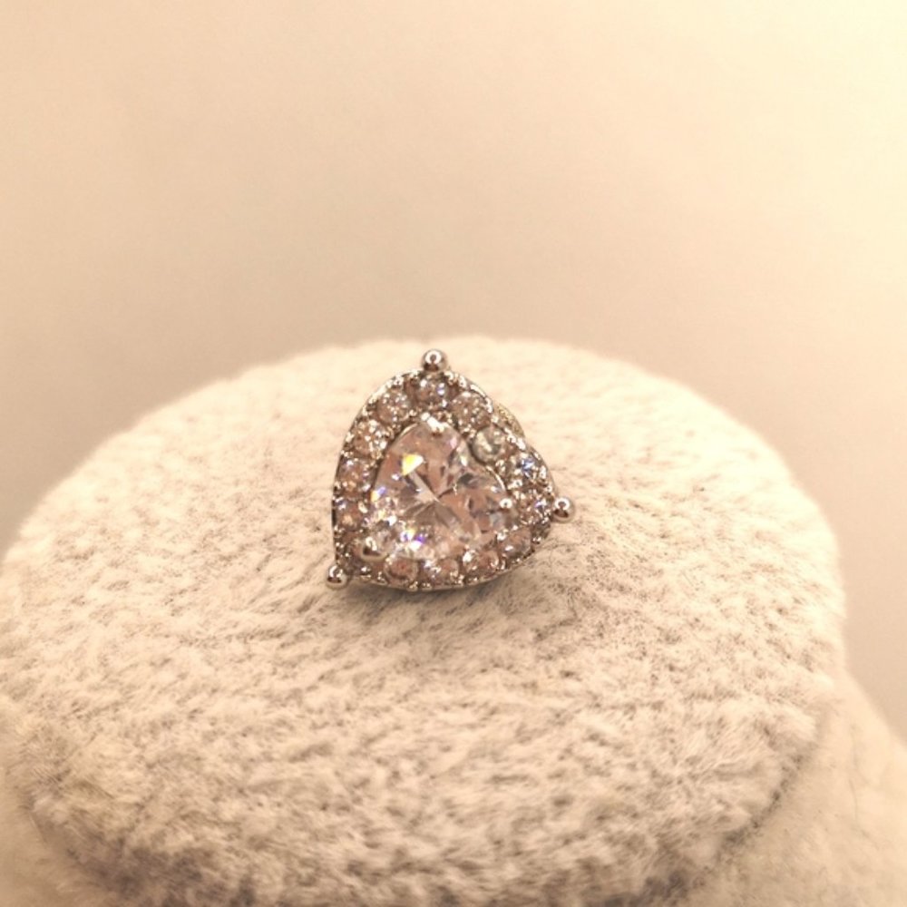 Silver and cubic zirconia studs